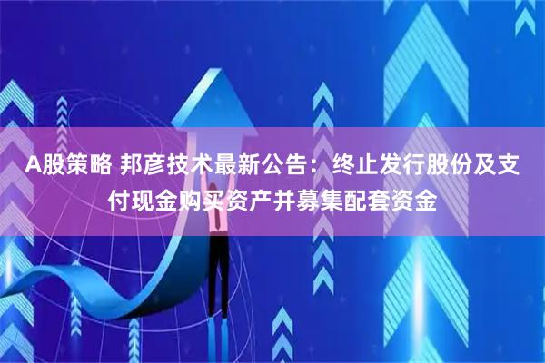 A股策略 邦彦技术最新公告：终止发行股份及支付现金购买资产并募集配套资金